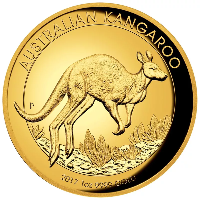 Moneda Canguro australiano de 1 onza de oro, reverso