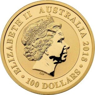 Moneda Cisne australiano 2018 de 1 onza de oro, anverso