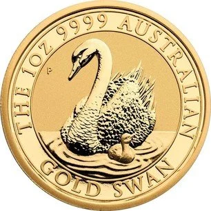 Moneda Cisne australiano 2018 de 1 onza de oro, reverso