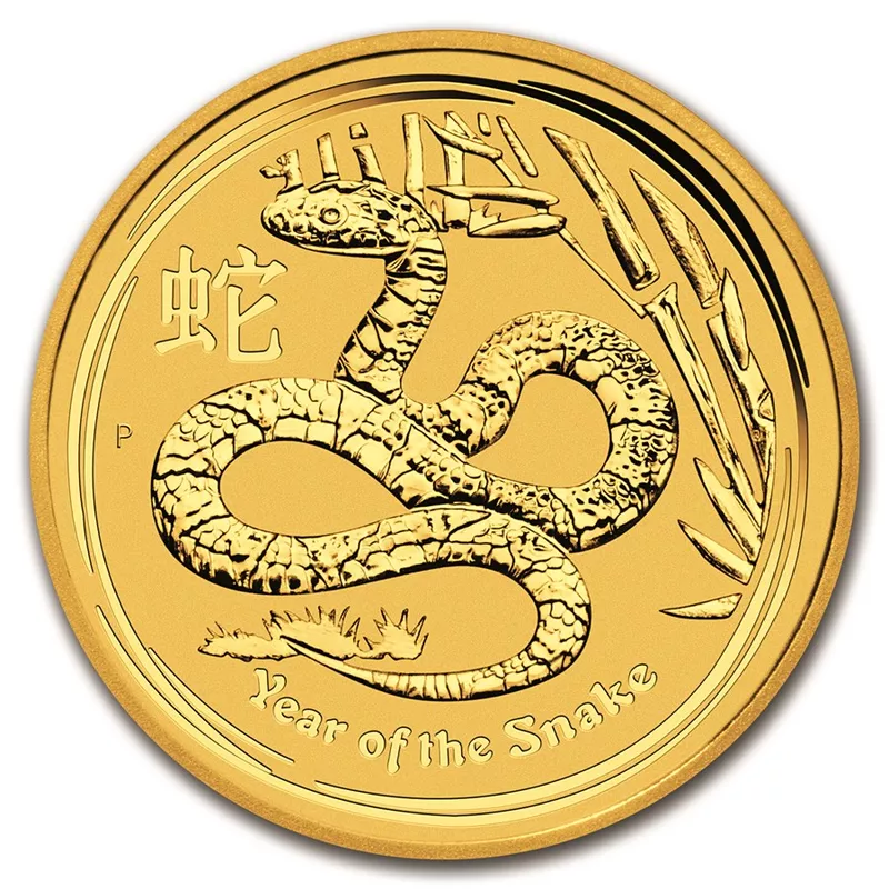 Moneda Lunar II Año de la Serpiente 2013 de ½ onza de oro, reverso
