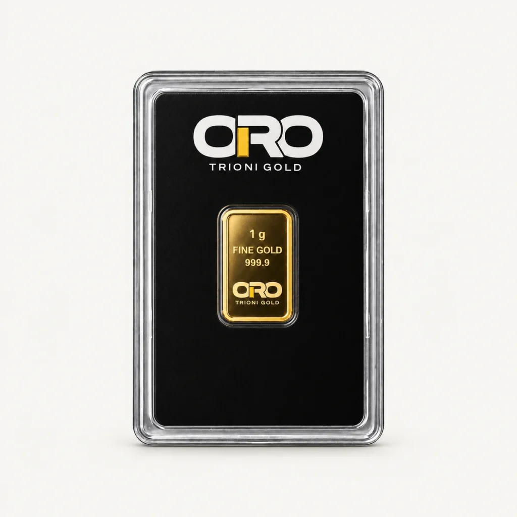 Lingote de oro de 1 g en blíster Trioni Gold