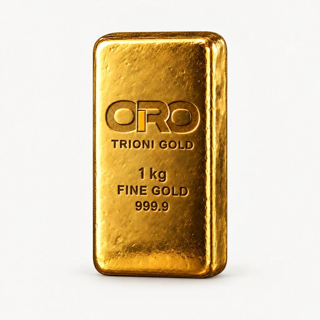 Lingote de oro fundido de 1 kg Trioni Gold