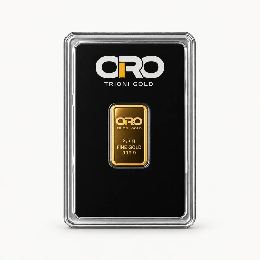 Lingote de oro de 2,5 g en blíster Trioni Gold