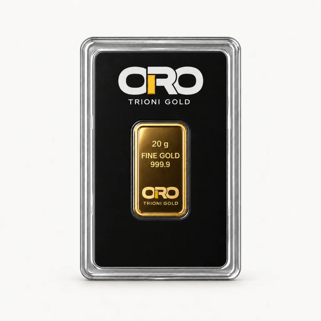 Lingote de oro de 20 g en blíster Trioni Gold
