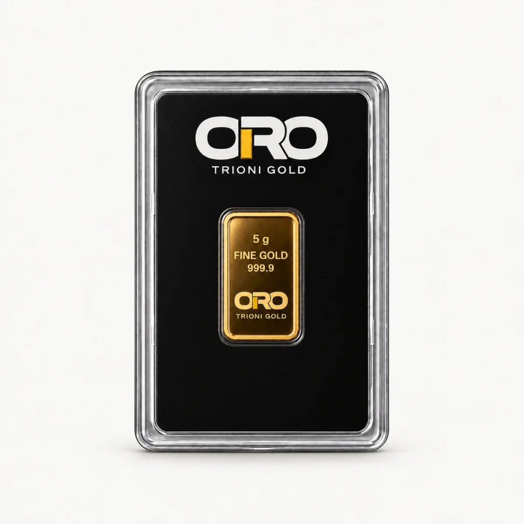 Lingote de oro de 5 g en blíster Trioni Gold
